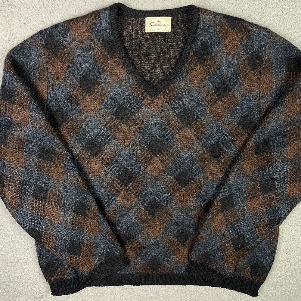 Vintage 60s‎ Catalina Sweater Grunge Fuzzy Men's XL